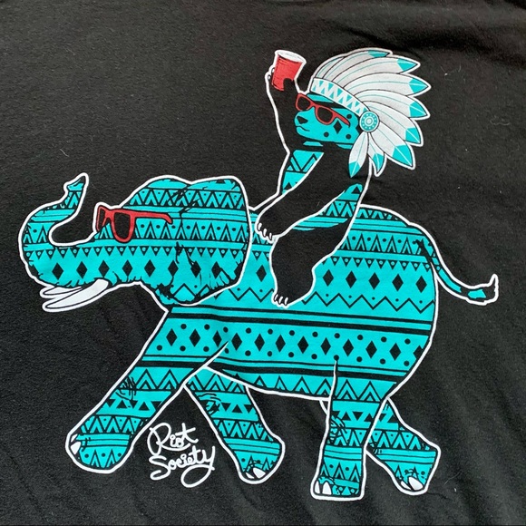 Riot Society Tribal Print Bear Elephant Graphic T - Picture 2 of 7